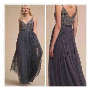 BHLDN Avery Beaded Sequin Tulle Bridesmaid Special Occasion Dress NWOT- …